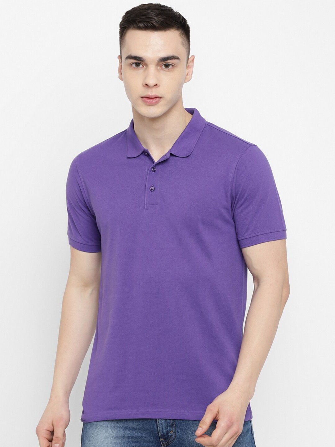 

Red Chief Polo Collar Cotton T-shirt, Purple