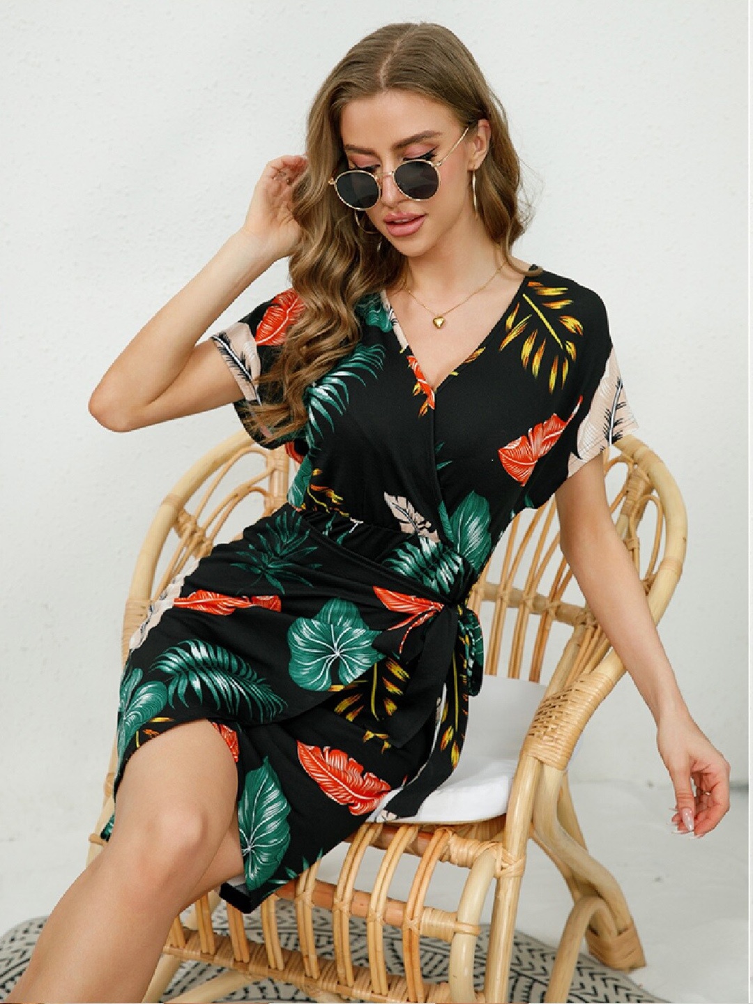 

StyleCast Tropical Printed Sheath Dress, Black