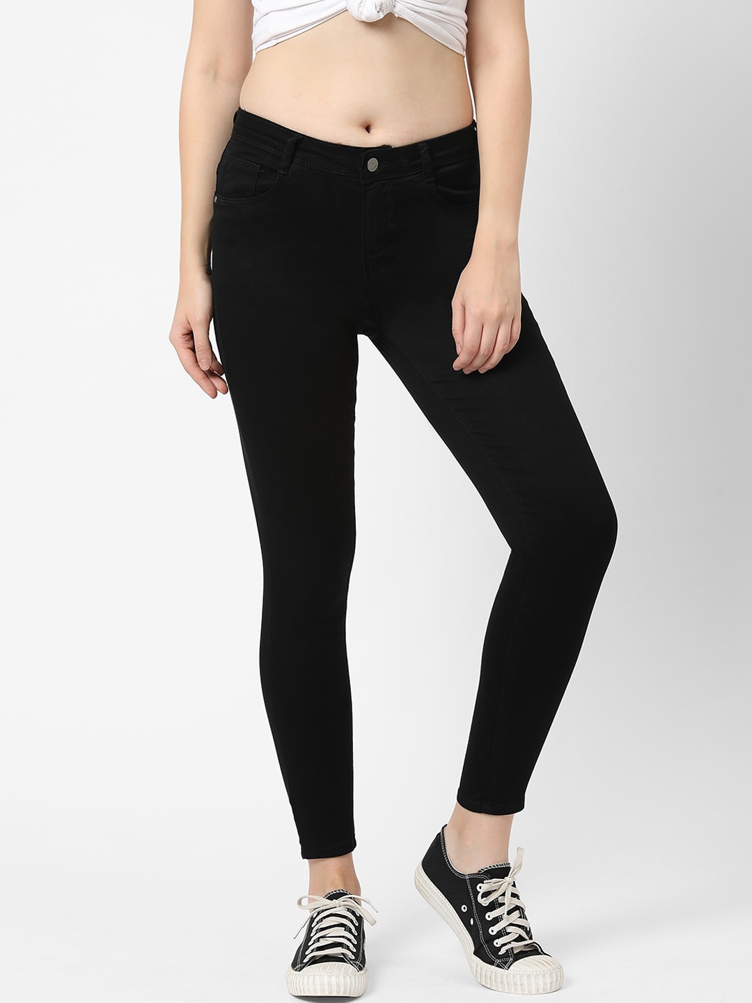 

Kraus Jeans Women Super Skinny Fit Clean Look Stretchable Jeans, Black