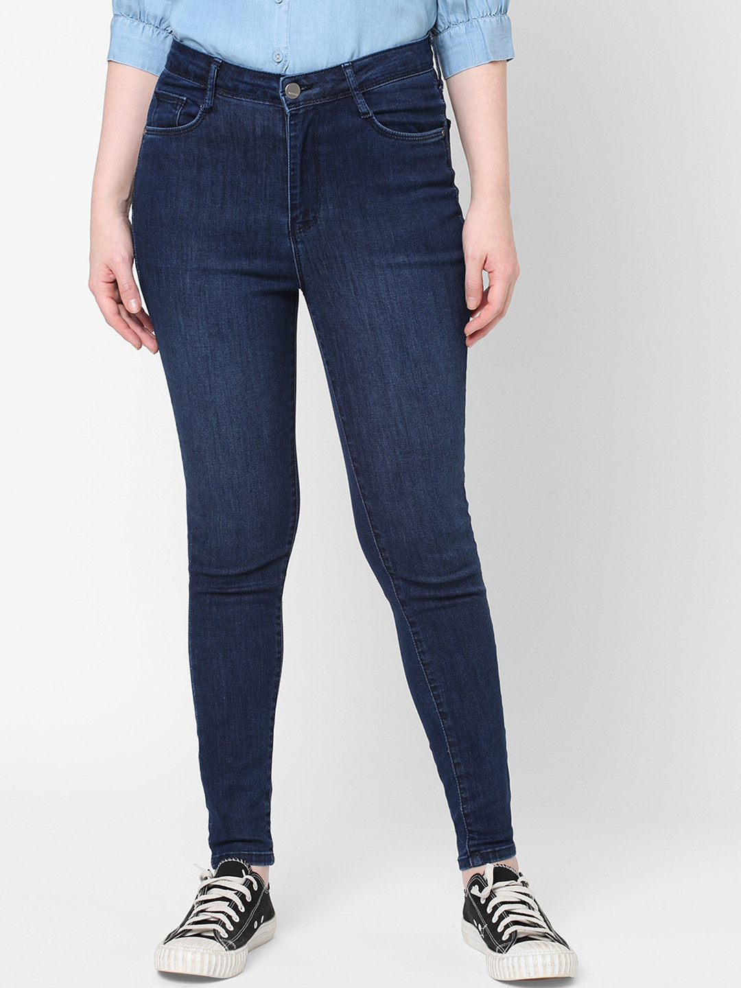 

Kraus Jeans Women Super Skinny Fit High-Rise Jeans, Navy blue