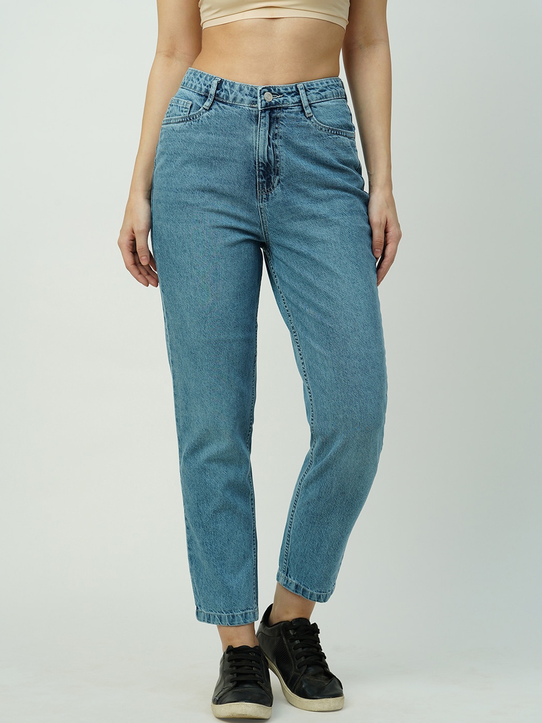 

Kraus Jeans Women High-Rise Pure Cotton Light Fade Jeans, Blue