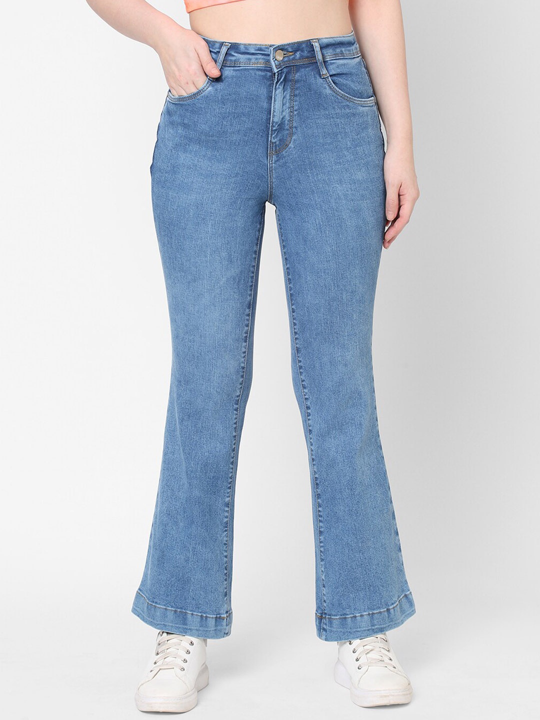 

Kraus Jeans Women High-Rise Light Fade Bootcut Jeans, Blue