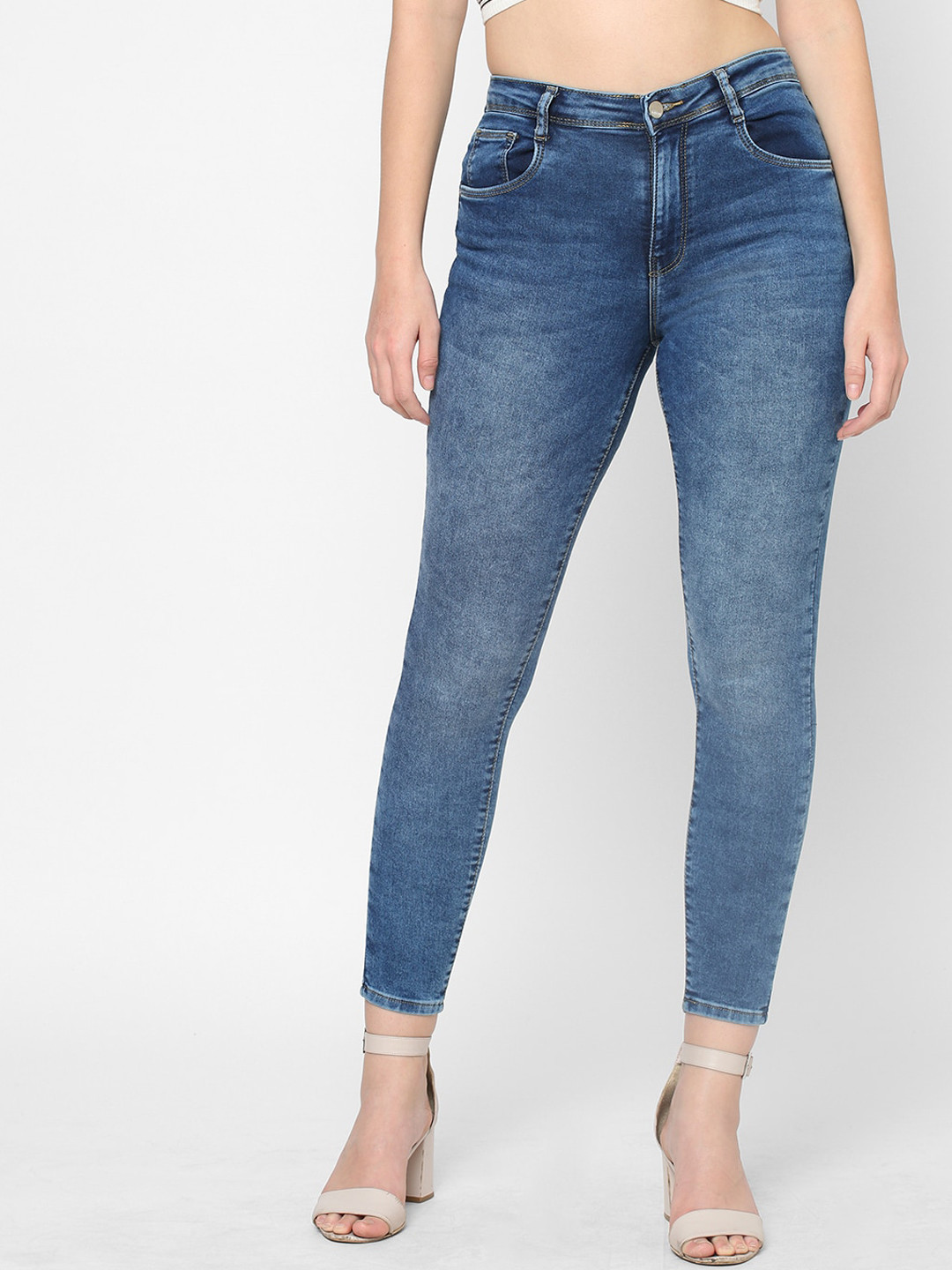 

Kraus Jeans Women Skinny Fit High-Rise Light Fade Jeans, Blue