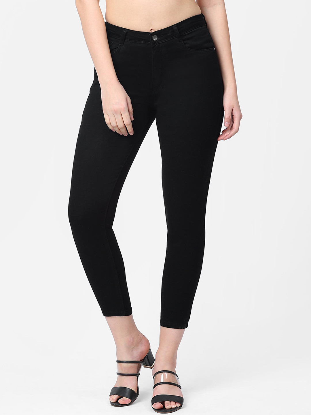 

Kraus Jeans Women Skinny Fit High-Rise Jeans, Black