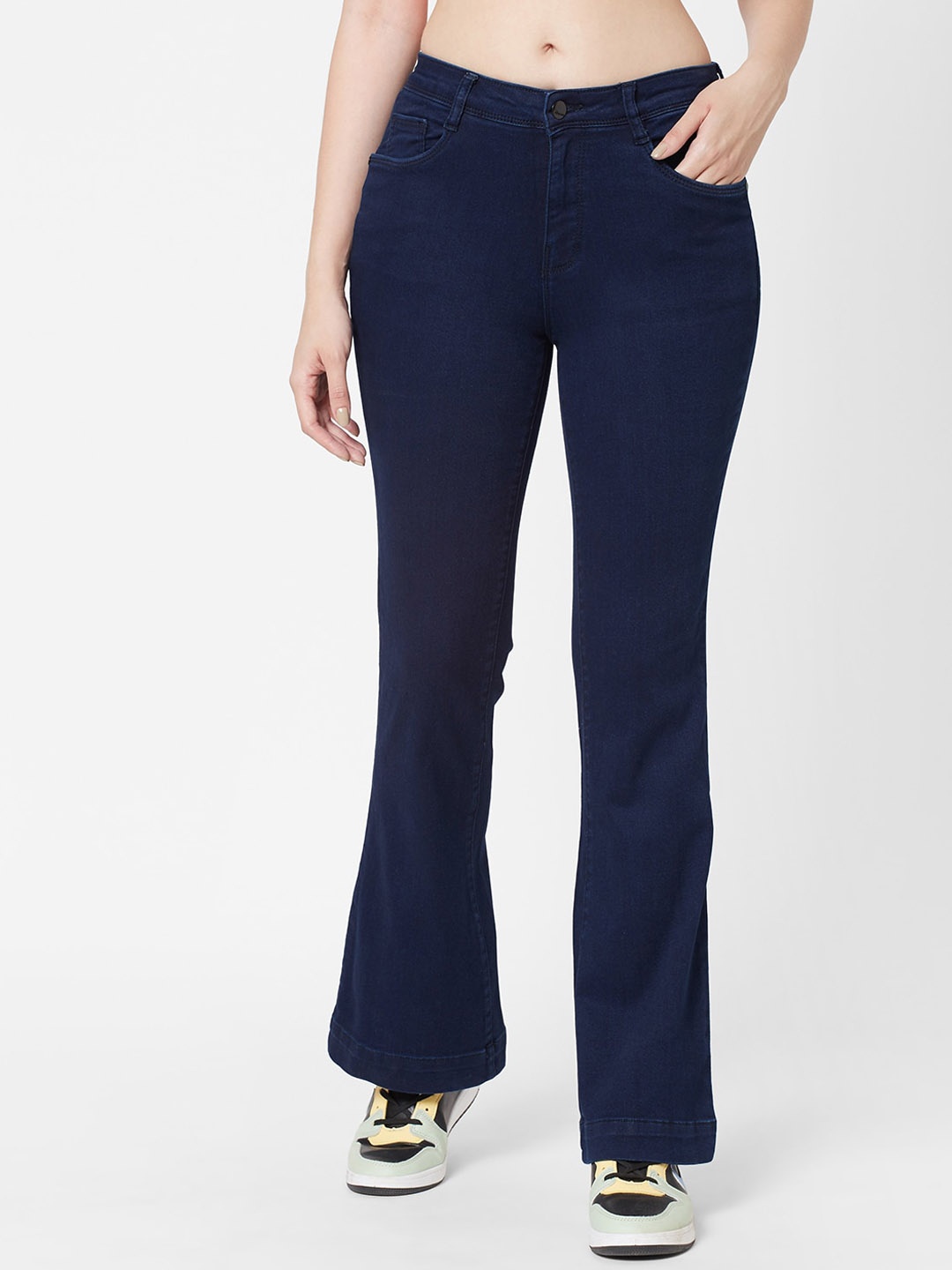 

Kraus Jeans Women Flared High-Rise Jeans, Blue