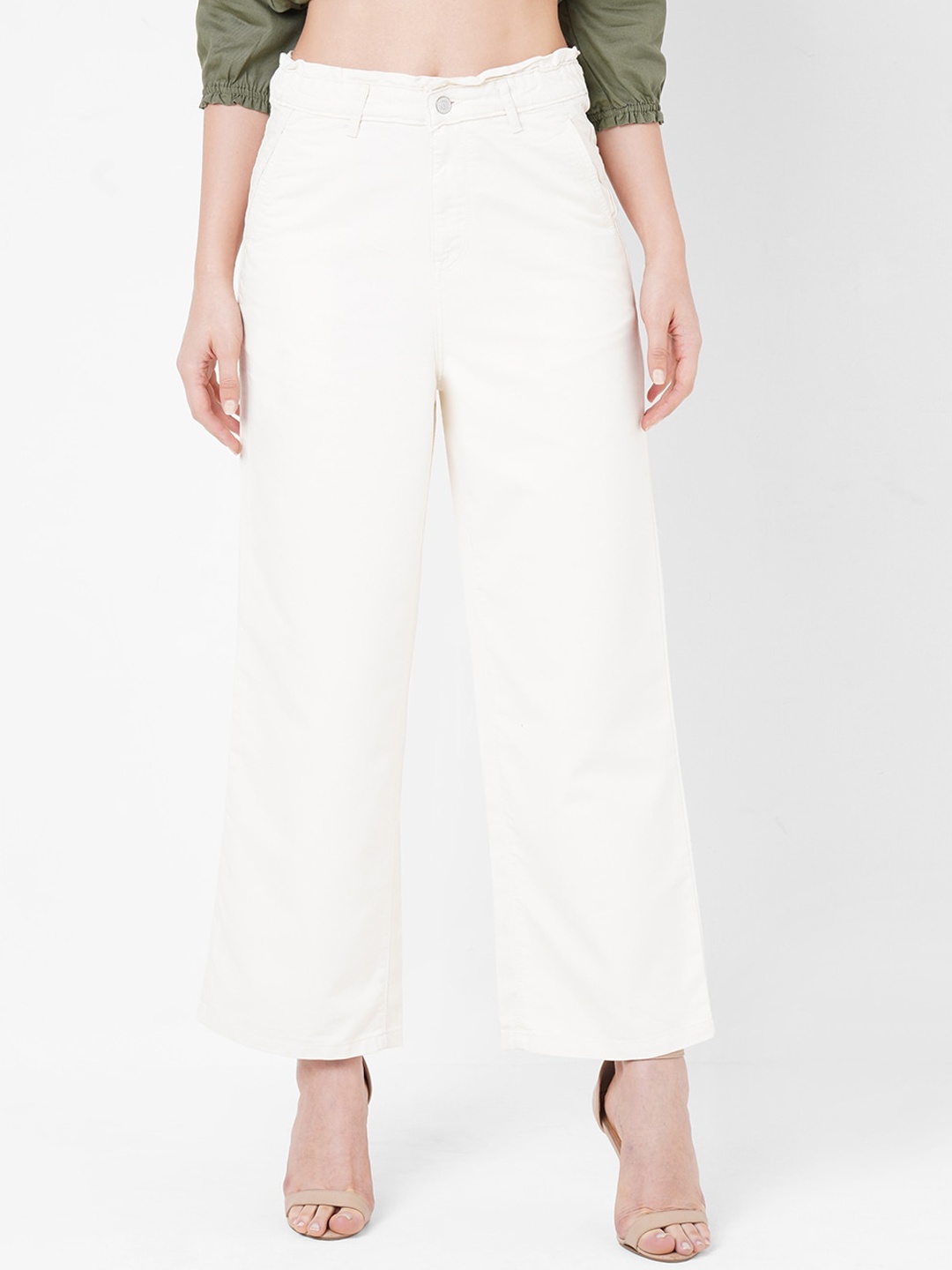 

Kraus Jeans Women Wide Leg High-Rise Jeans, Off white