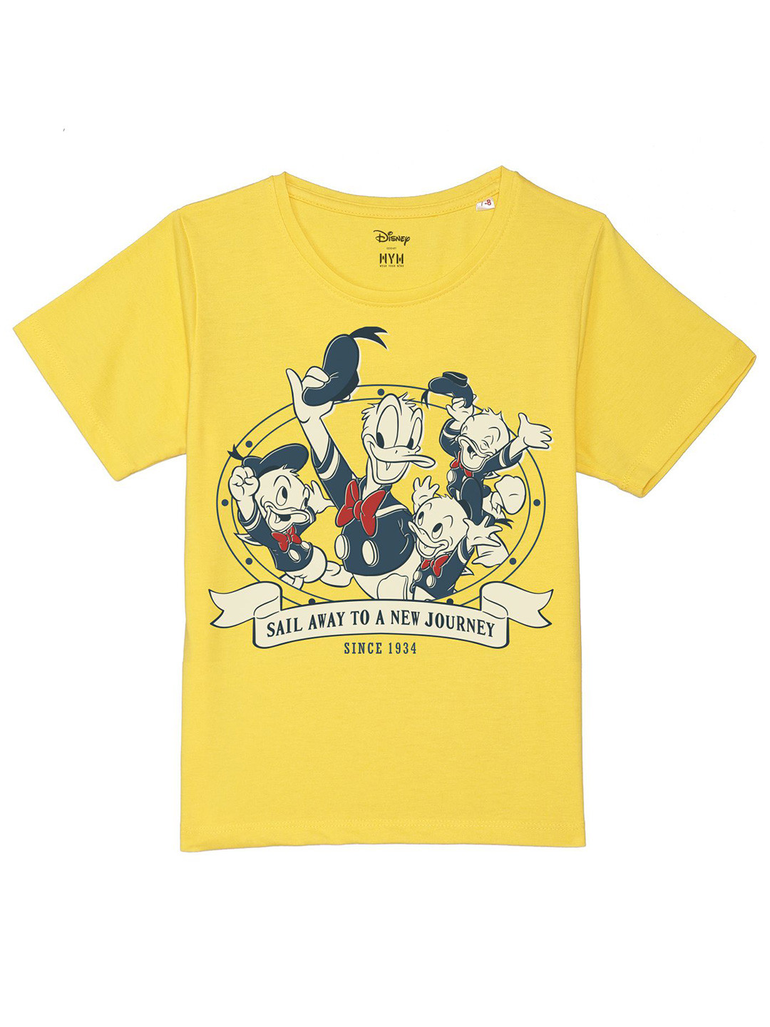 

Wear Your Mind Boys Donald Duck Printed Round Neck T-shirt, Yellow