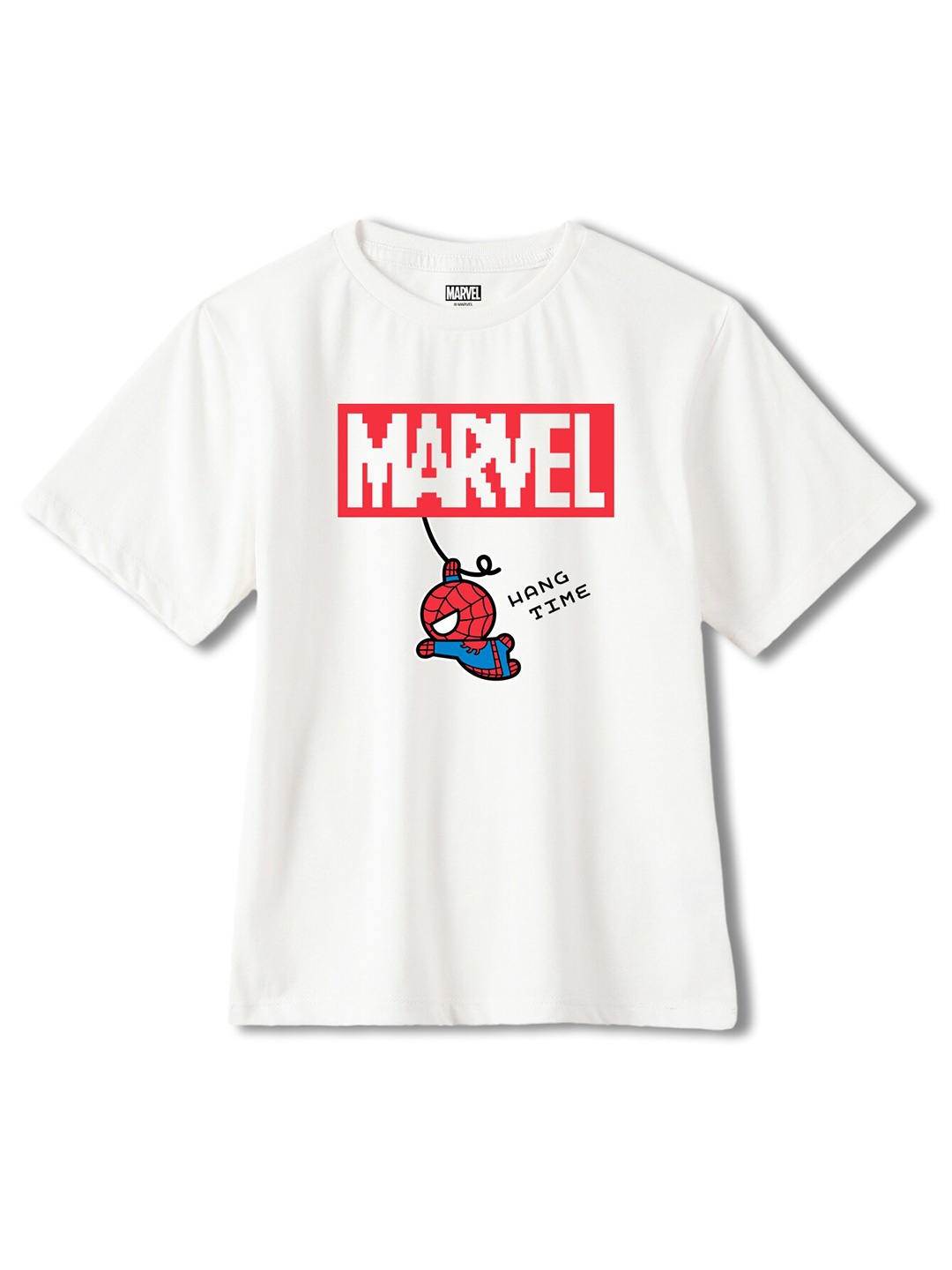 

Wear Your Mind Boys Marvel Printed Oversized Cotton T-shirt, White