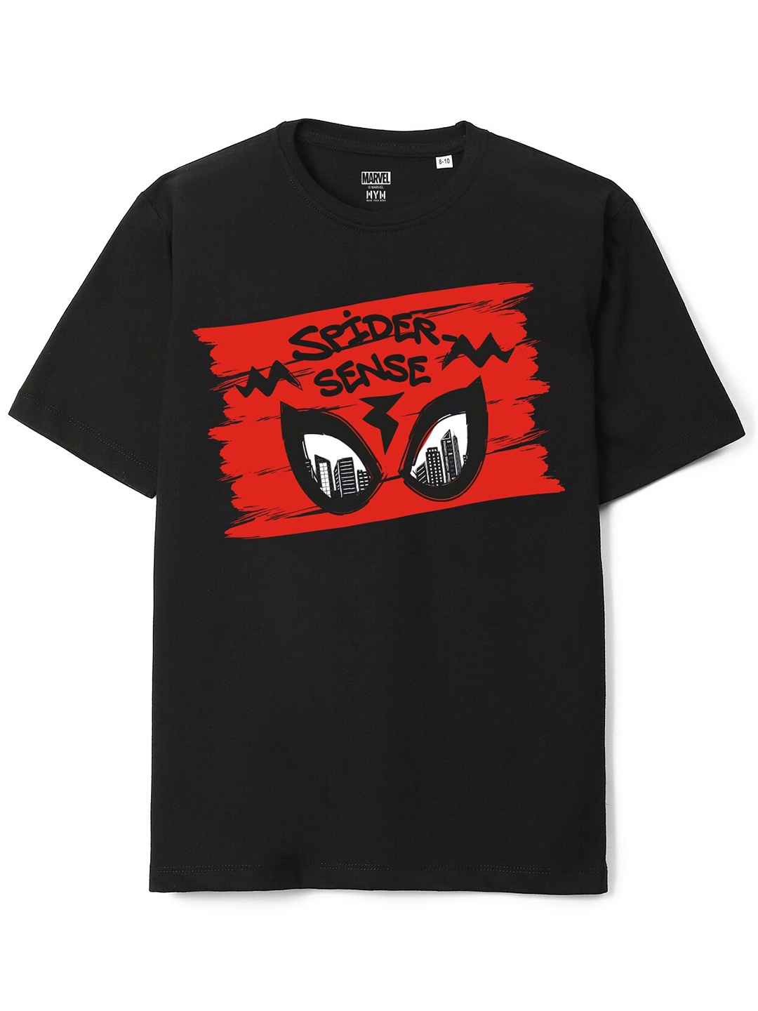 

Wear Your Mind Boys Spider-ManPrinted Oversized Cotton T-shirt, Black