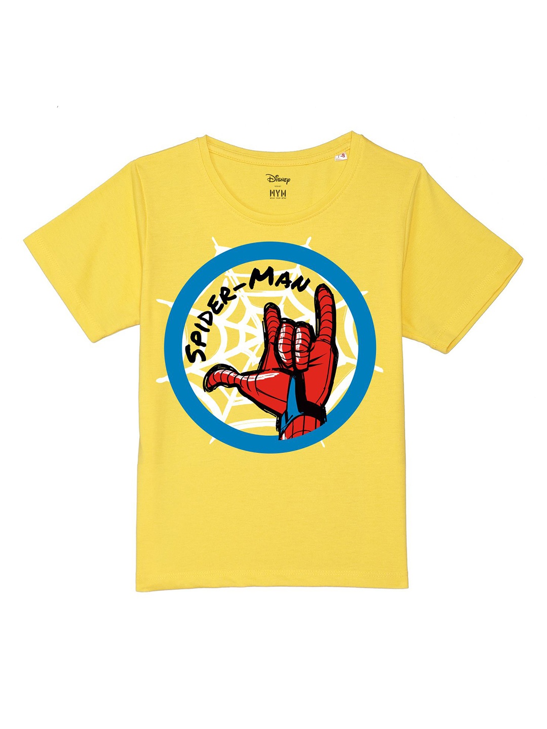 

Wear Your Mind Boys Spider-Man Printed Cotton T-shirt, Yellow