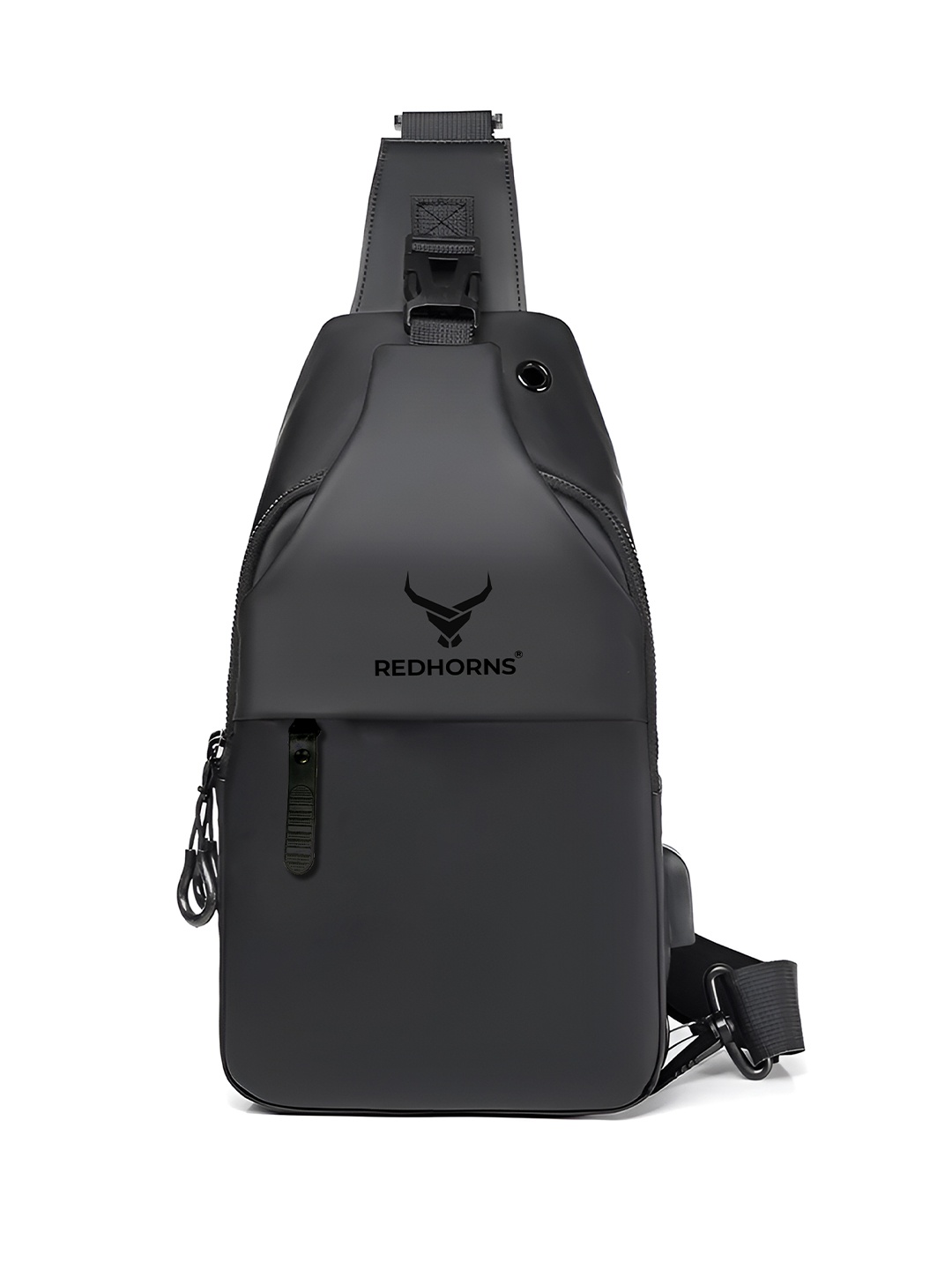 

REDHORNS Crossbody Chest Backpack with USB Charging Port, Black