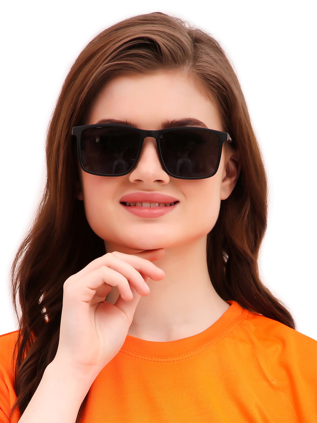

HASHTAG EYEWEAR Unisex Square Sunglass With Polarised & UV Protected Lens, Black