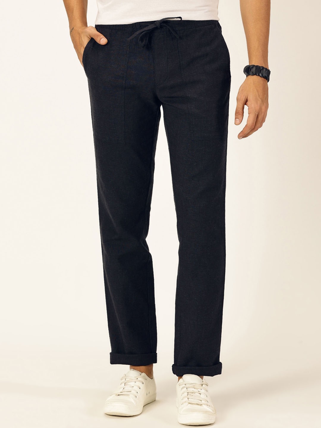 

Thomas Scott Men Classic Cotton Linen Casual Trouser, Navy blue