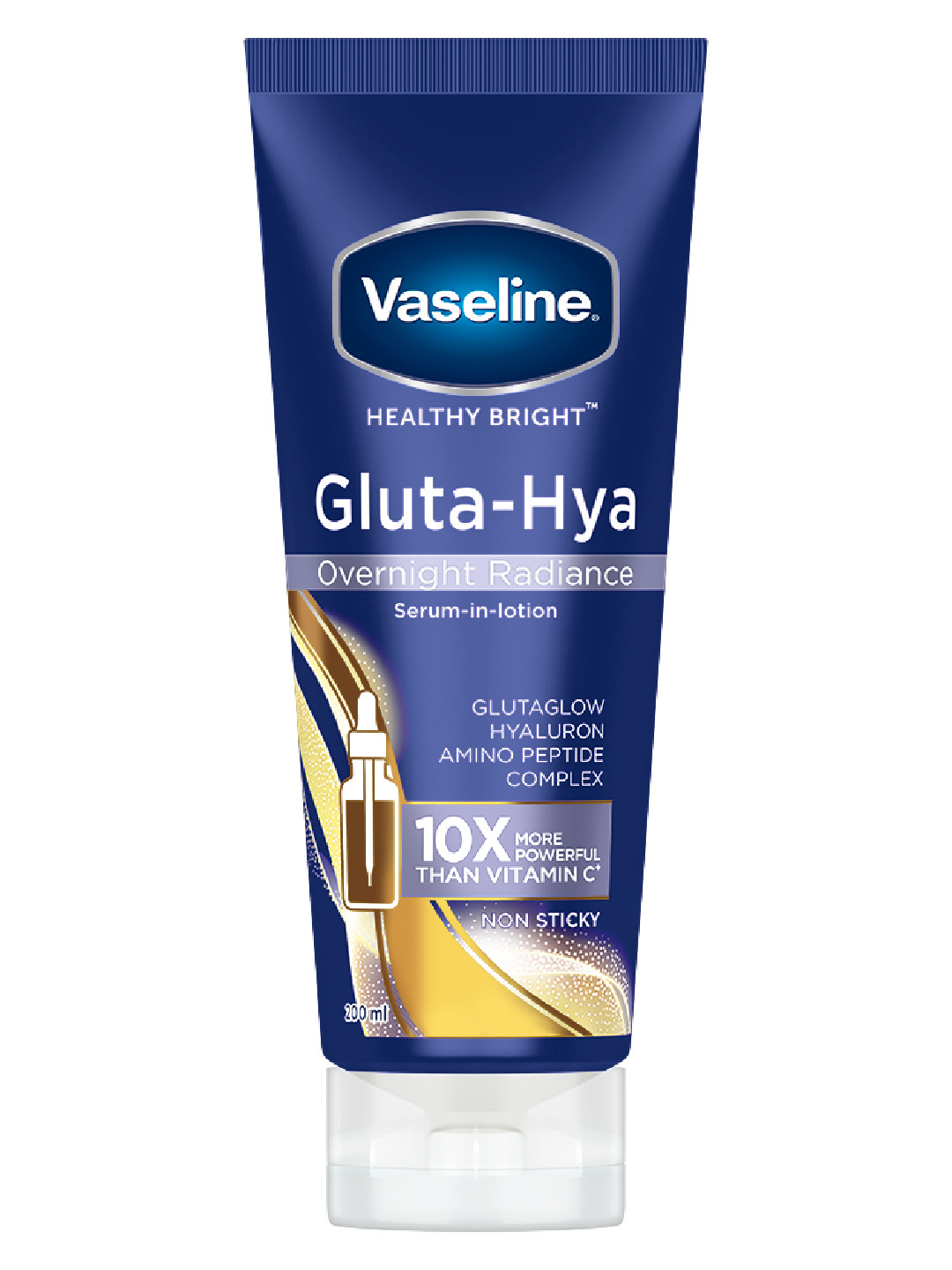 

Vaseline GlutaHya Overnight Radiance Serum-In-Lotion with Amino Peptide & GlutaGlow -200ml, Blue