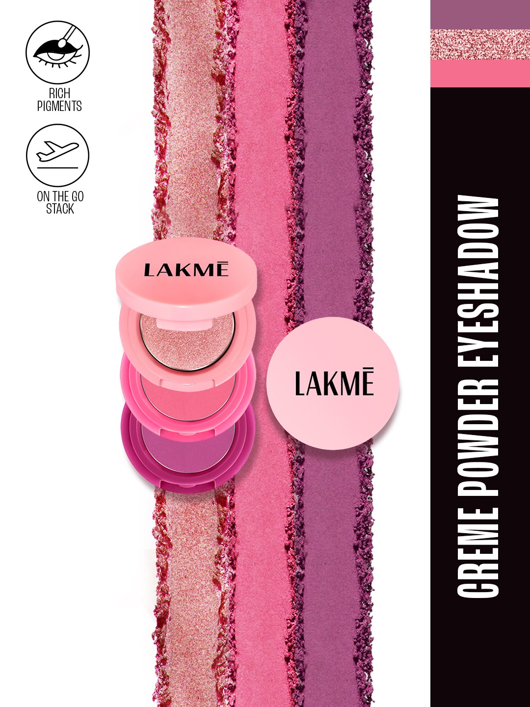 

Lakme 9to5 Eyeconic Creme Powder Shadow Stack - Pink Beauty