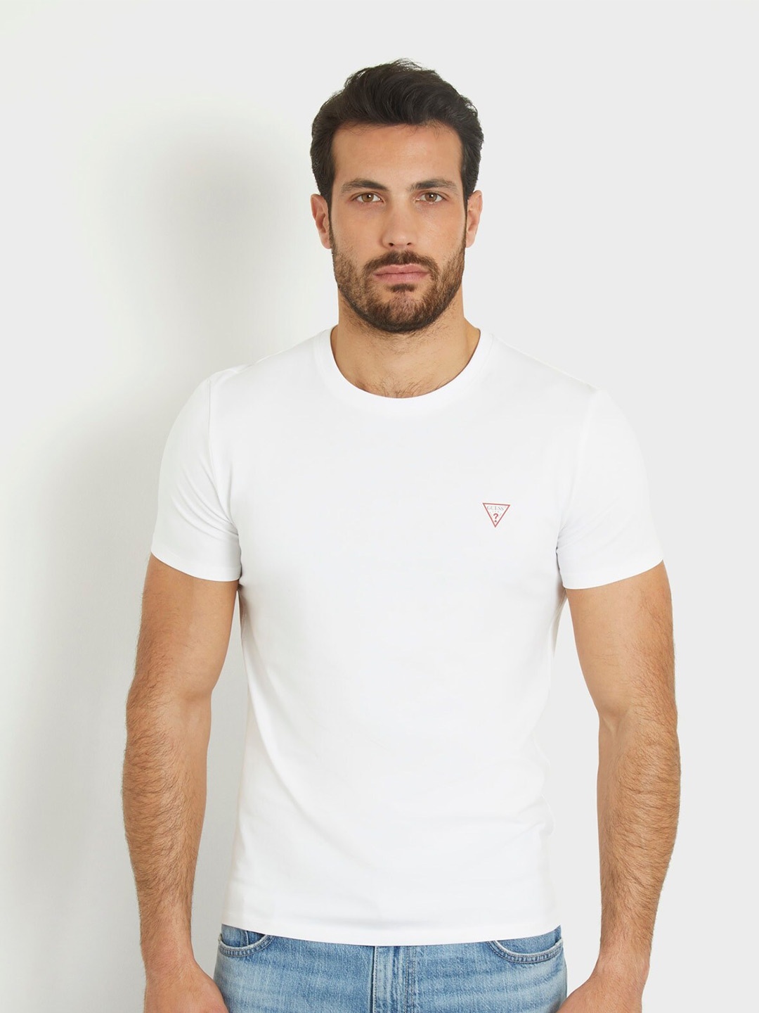 

GUESS Round Neck Cotton T-shirt, White