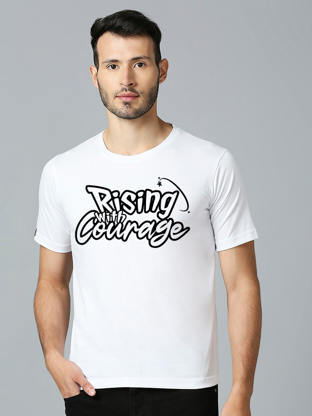 

MOD ECRU Typography Printed Cotton T-shirt, White