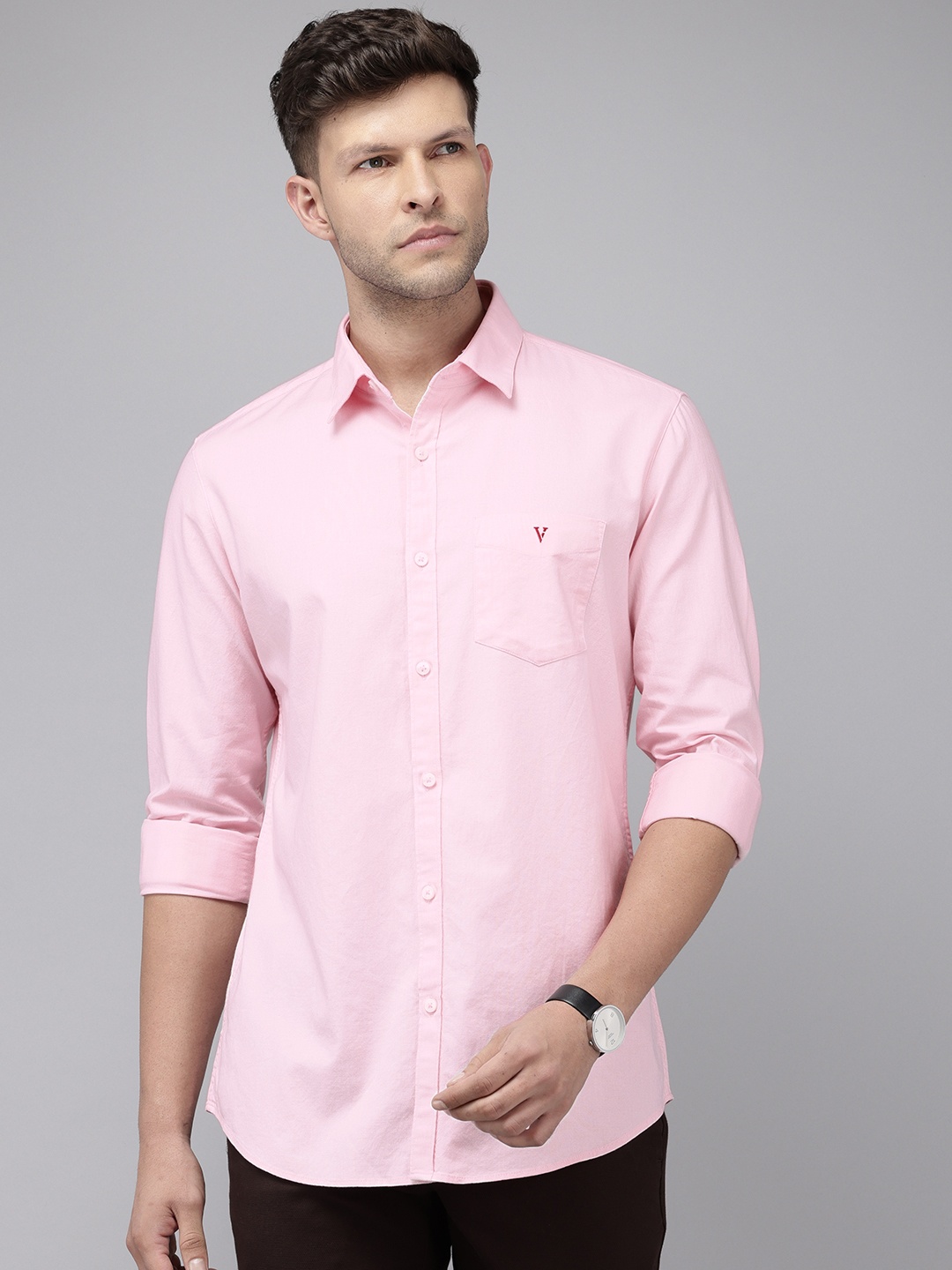 

Van Heusen Sport Slim Fit Opaque Casual Shirt, Pink