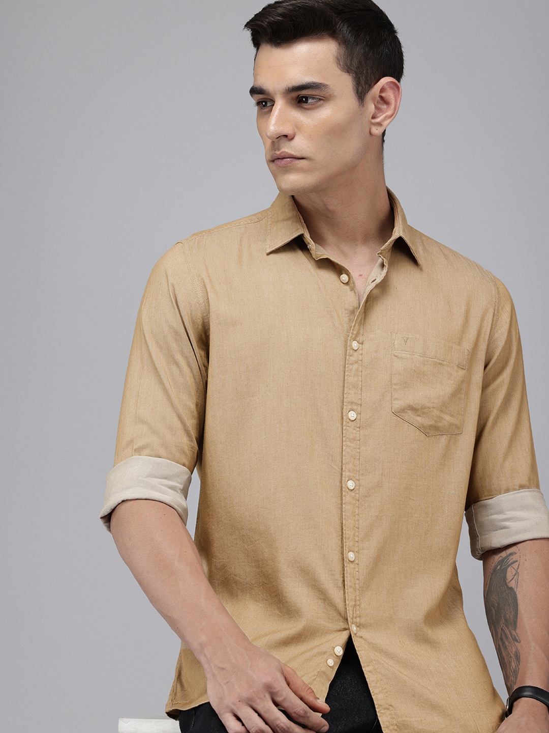 

VAN HEUSEN DENIM LABS Slim Fit Casual Shirt, Beige