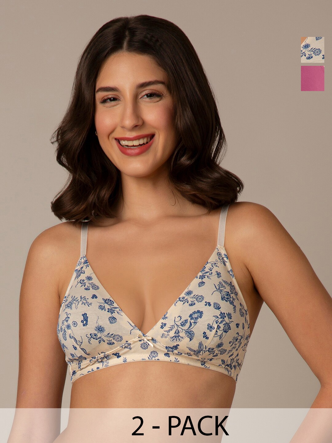 

Amante Pack Of 2 Half Coverage Super Support All Day Comfort T-shirt Bras, White