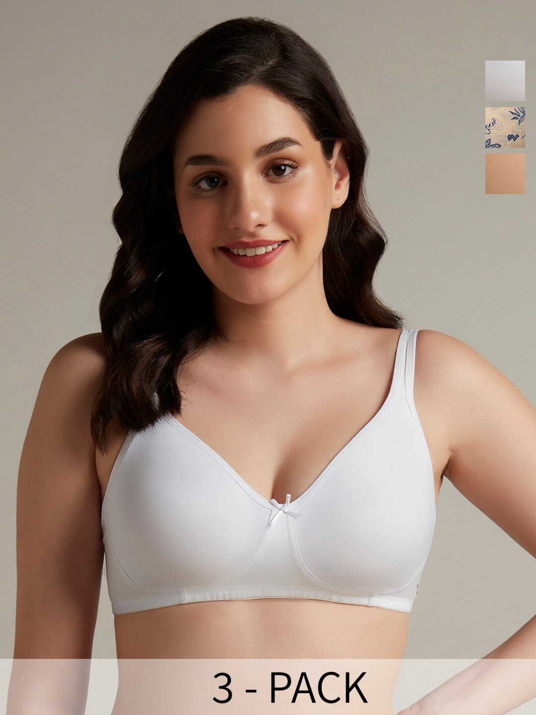 

Amante Pack Of 3 Full Coverage All Day Comfort Everyday Bras, White