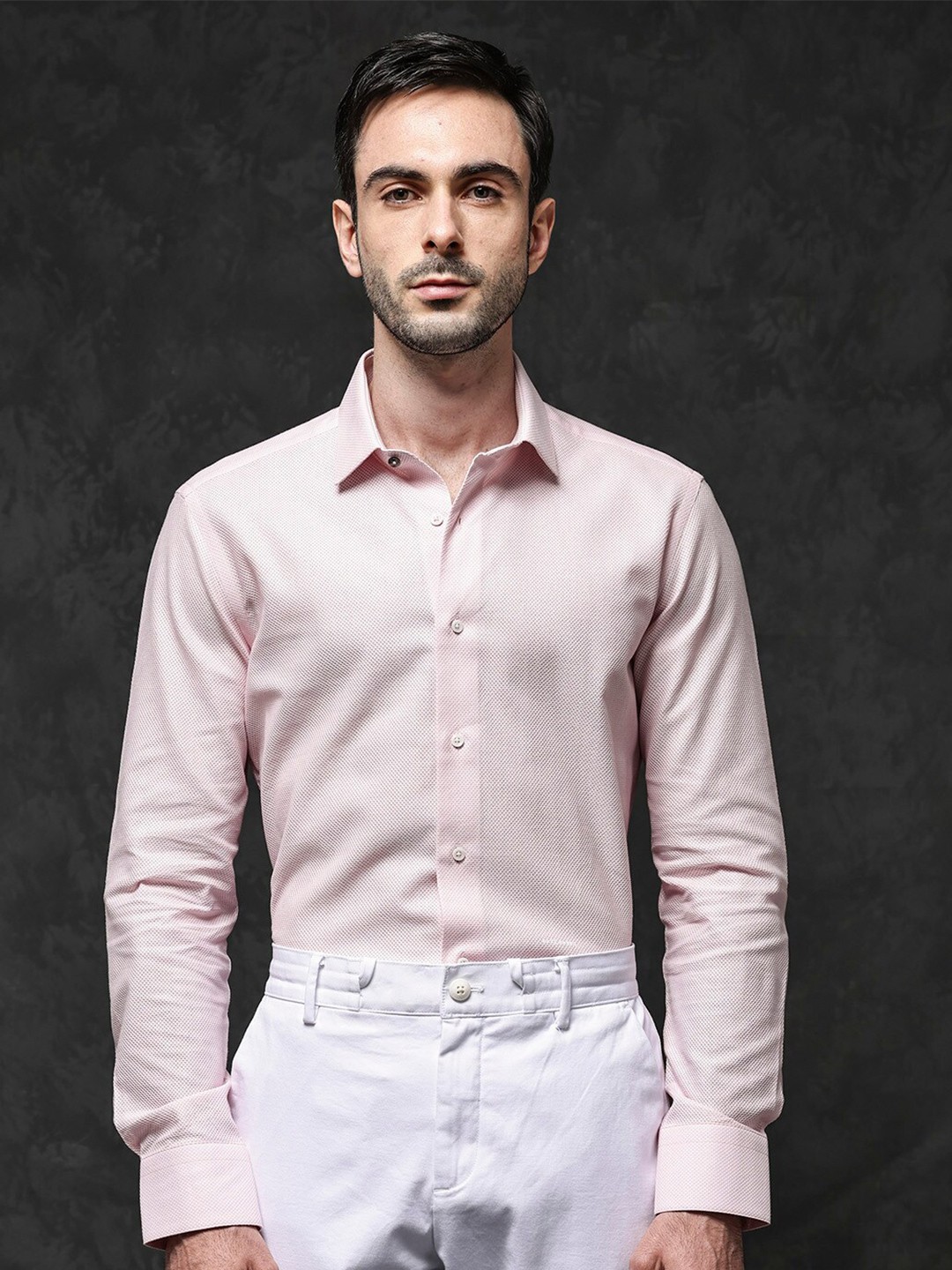 

RARE RABBIT Men Astron Regular Fit Classic Shirt, Pink