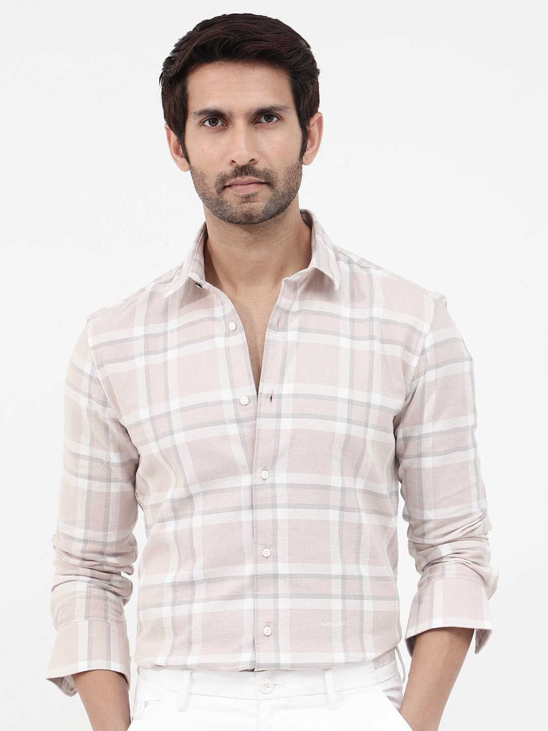 

RARE RABBIT Men Cerol Regular Fit Classic Shirt, Nude