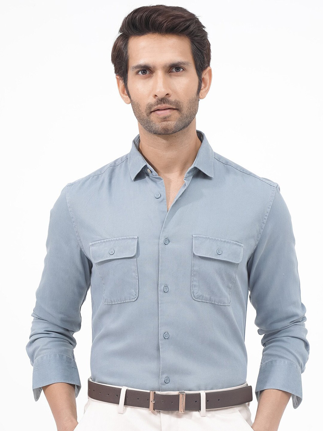 

RARE RABBIT Men Lyton-2 Regular Fit Classic Shirt, Blue