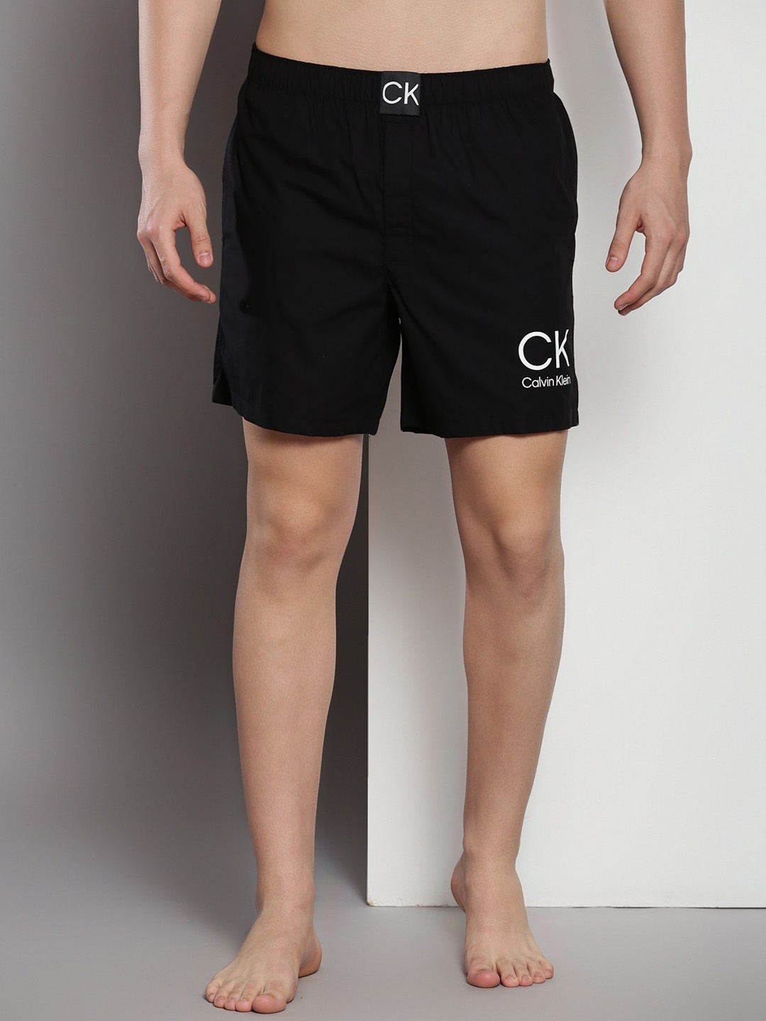 

Calvin Klein Brand Logo Printed Cotton Boxers, Black