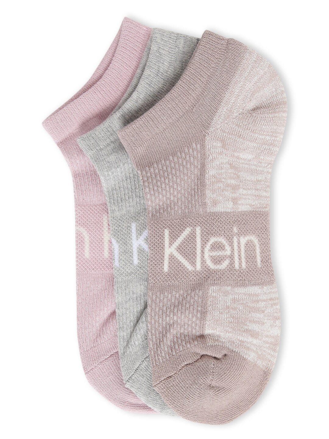 Calvin Klein Women Pack of 3 Patterned Ankle-Length Socks, Pink