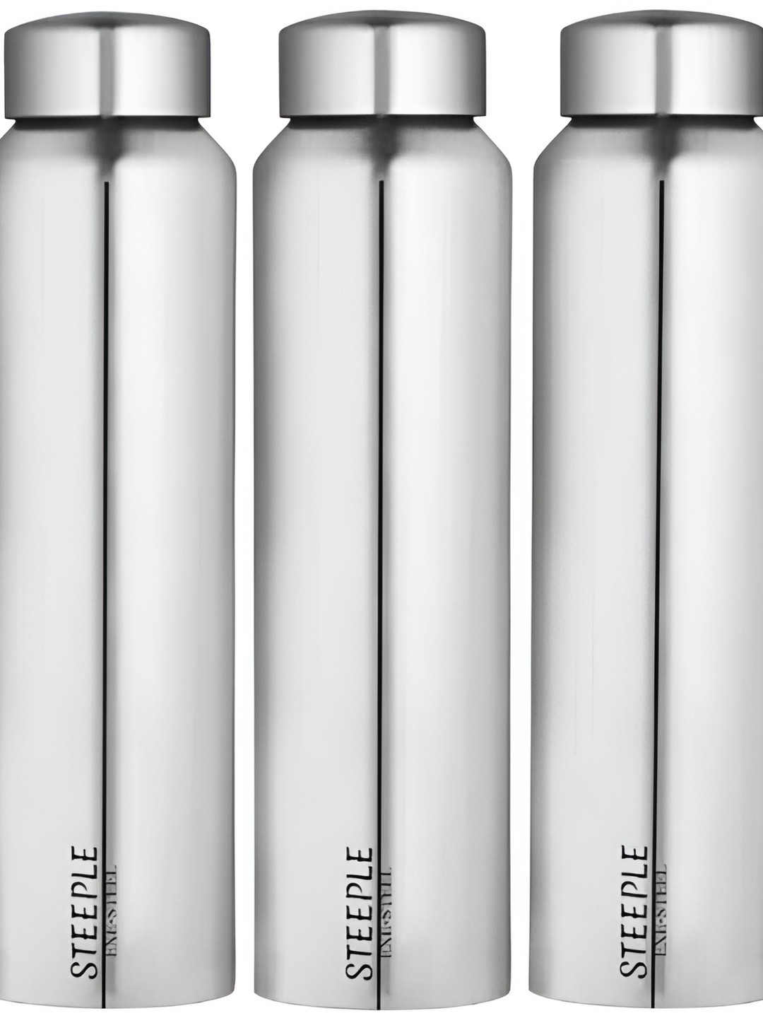 

STEEPLE Silver-Toned 5 Pcs Stainless Steel Solid Water Bottle 1L