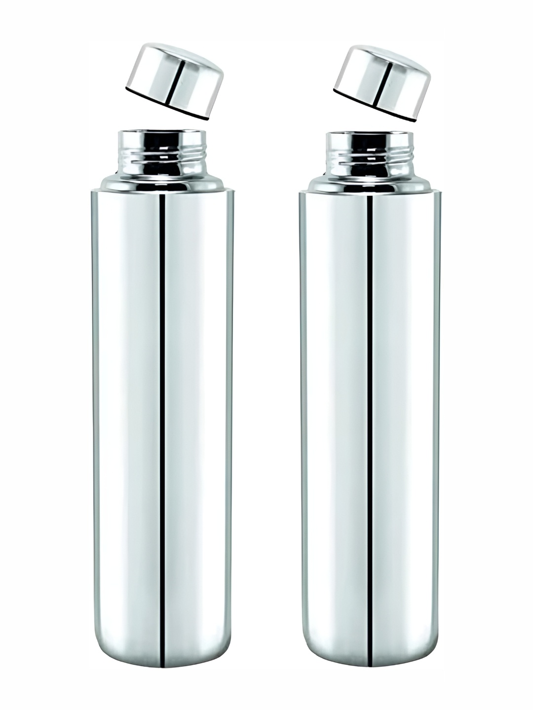 

STEEPLE Silver-Toned 2 Pcs Stainless Steel Water Bottle 500 ml