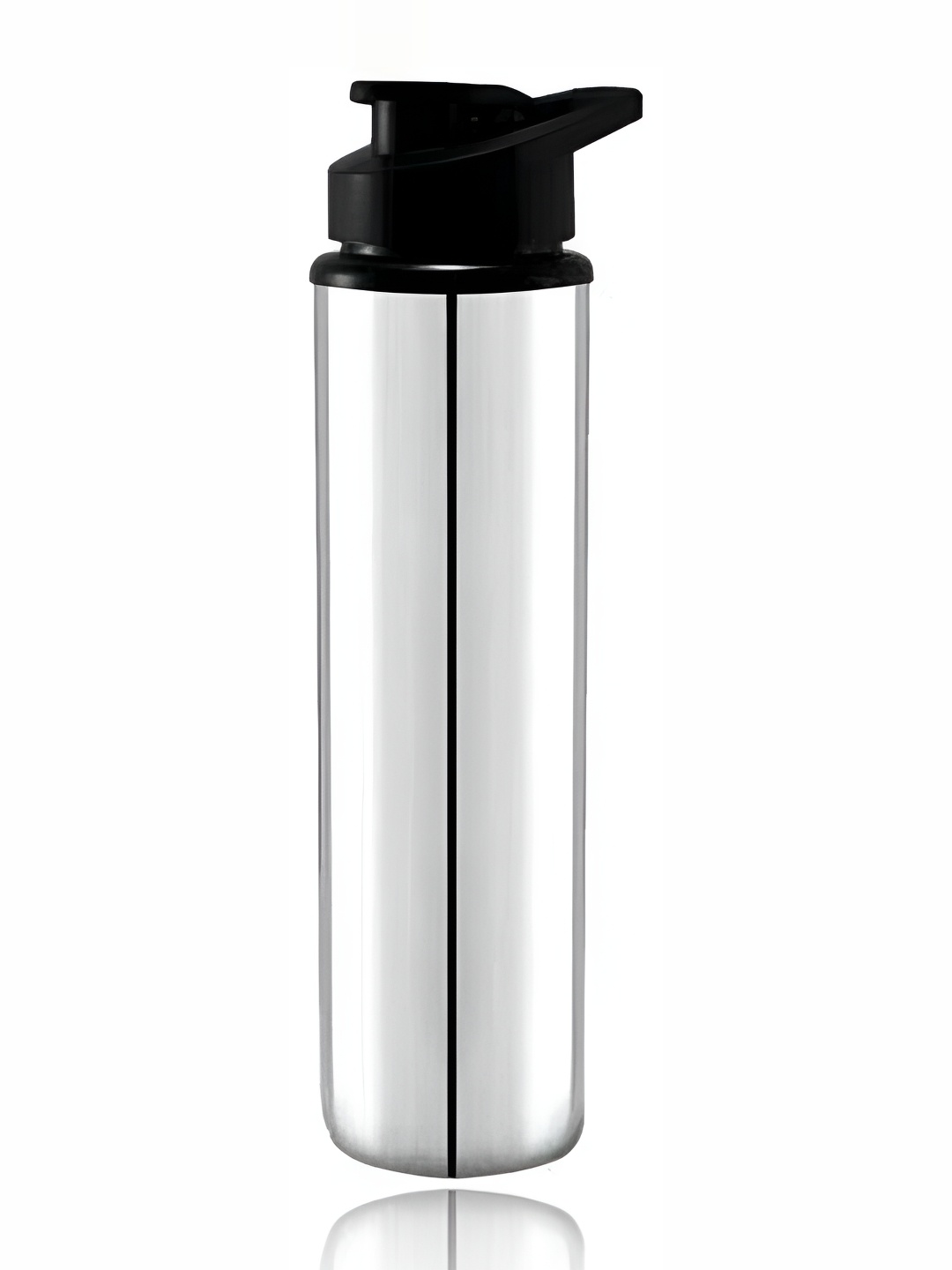 

STEEPLE Silver-Toned & Black Stainless Steel Solid Water Bottle 900 ml