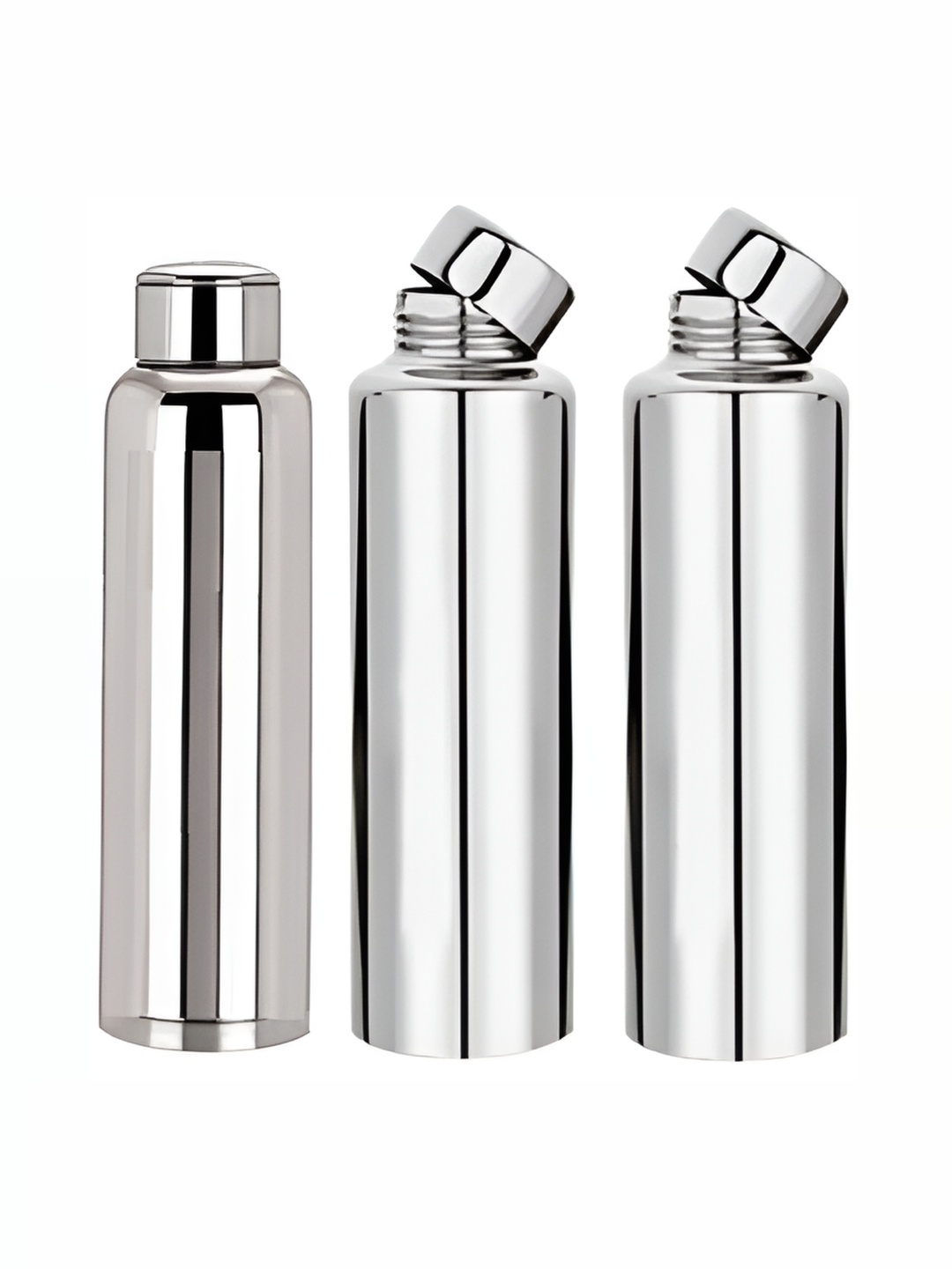 

STEEPLE Silver-Toned 3 Pieces Stainless Steel Solid Water Bottles 1 ltr Each