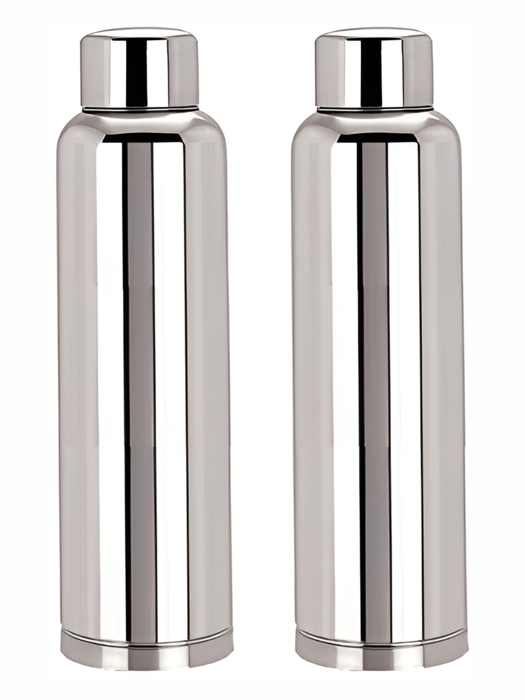 

STEEPLE Silver-Toned 2 Pieces Stainless Steel Solid Water Bottle 1 Ltr