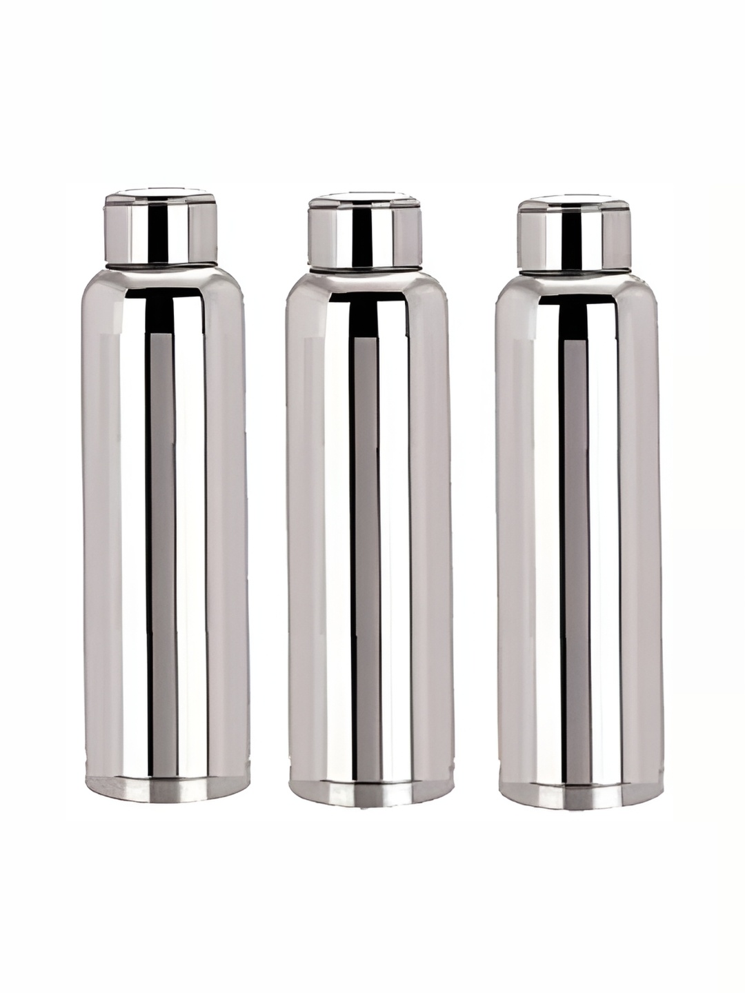 

STEEPLE Silver Toned 3 Pieces Stainless Steel Water Bottle 800 ml Each