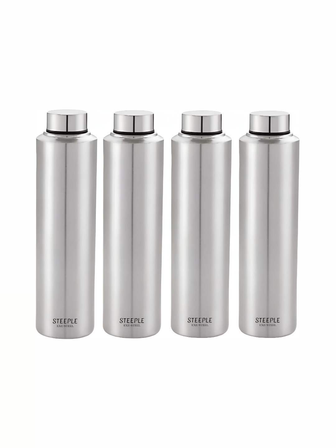 

STEEPLE Silver-Toned 4 Pieces Stainless Steel Water Bottles-950 ml