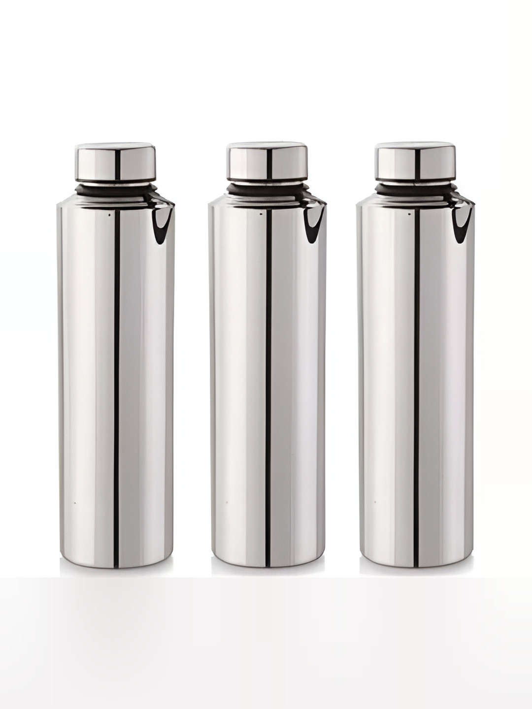 

STEEPLE Silver-Toned 3 Pieces Stainless Steel Solid Water Bottle