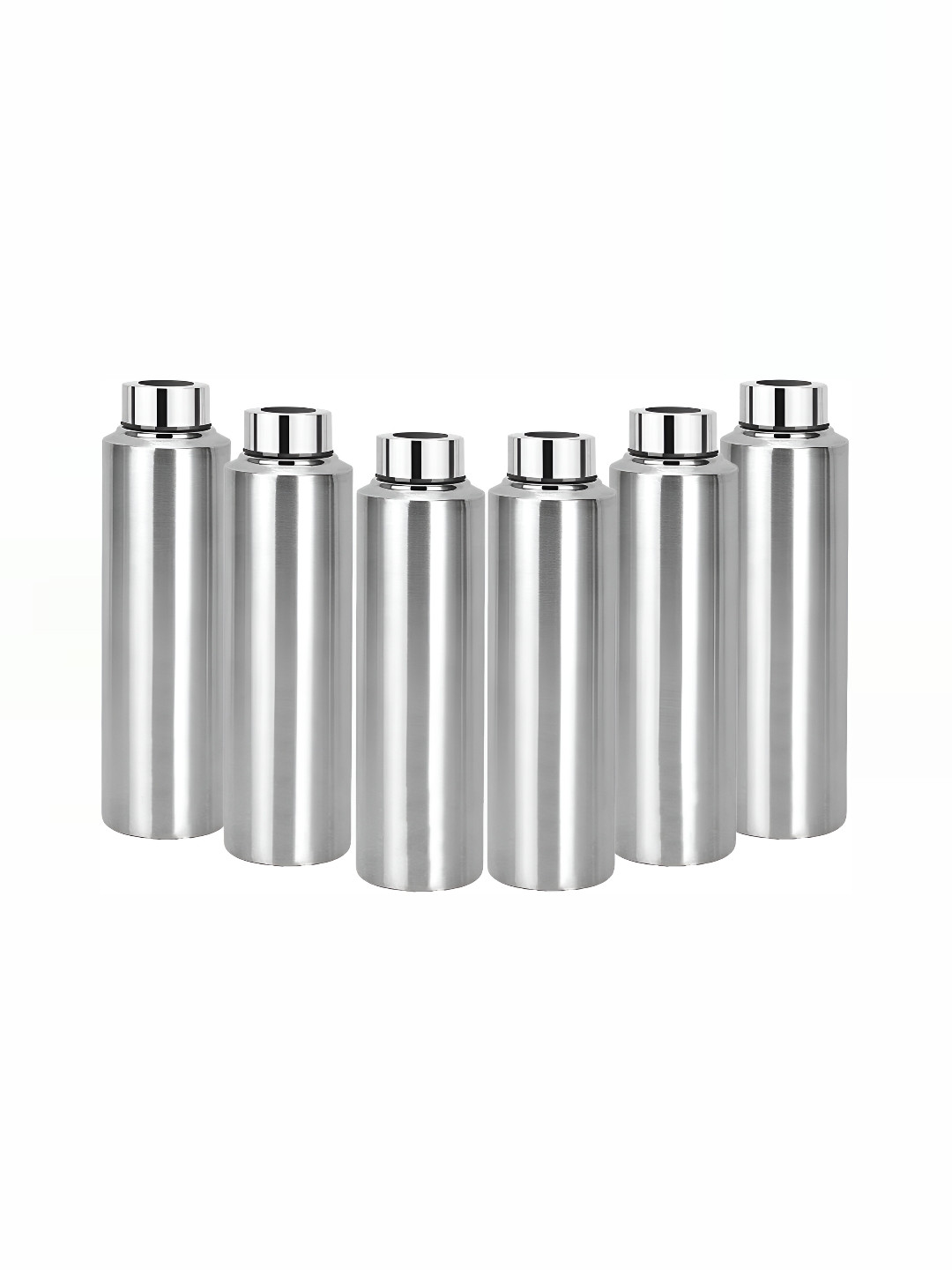 

STEEPLE Silver-Toned 6 Pieces Stainless Steel Solid Water Bottles 1 ltr Each