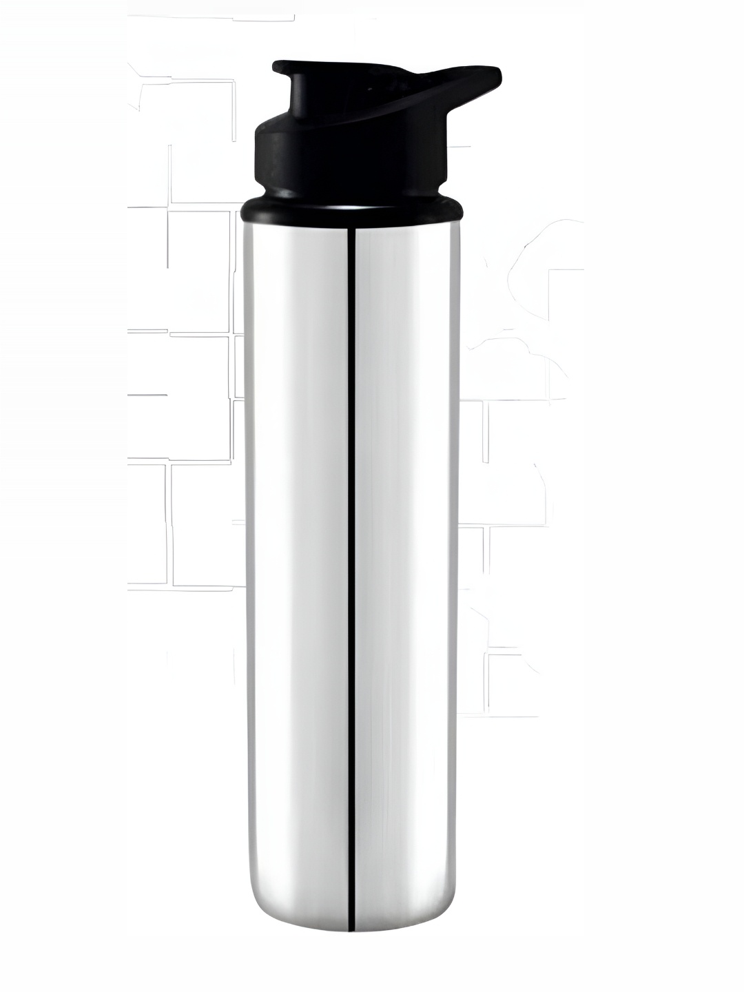 

STEEPLE Silver Toned & Black Stainless Steel Water Bottle 900ml