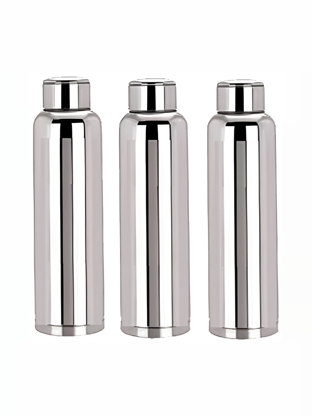 

STEEPLE Silver-Toned 3 Pieces Stainless Steel Water Bottle 1 Ltr