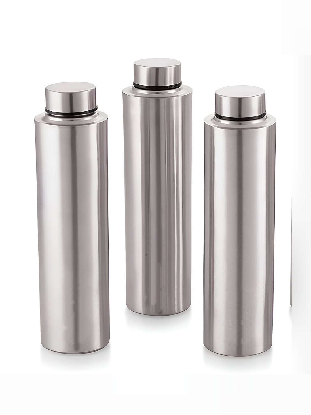 

STEEPLE Silver Toned 3 Pieces Stainless Steel Water Bottles 1 L Each