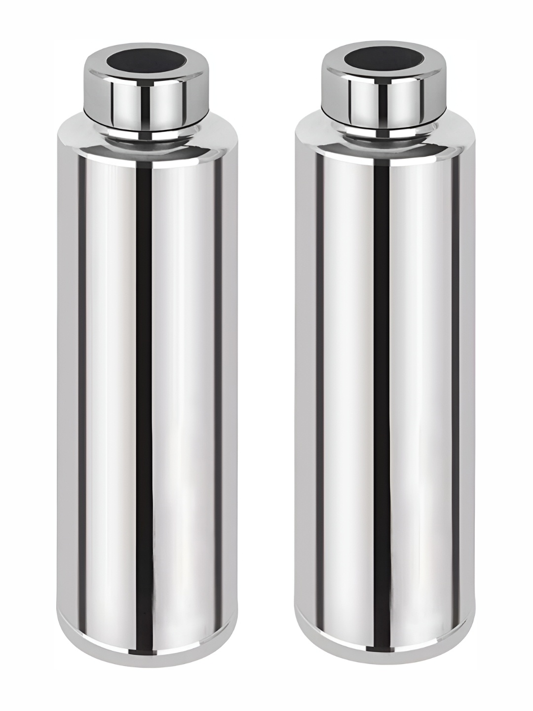 

STEEPLE Silver-Toned 2 Pieces Stainless Steel Solid Water Bottle 1 Ltr
