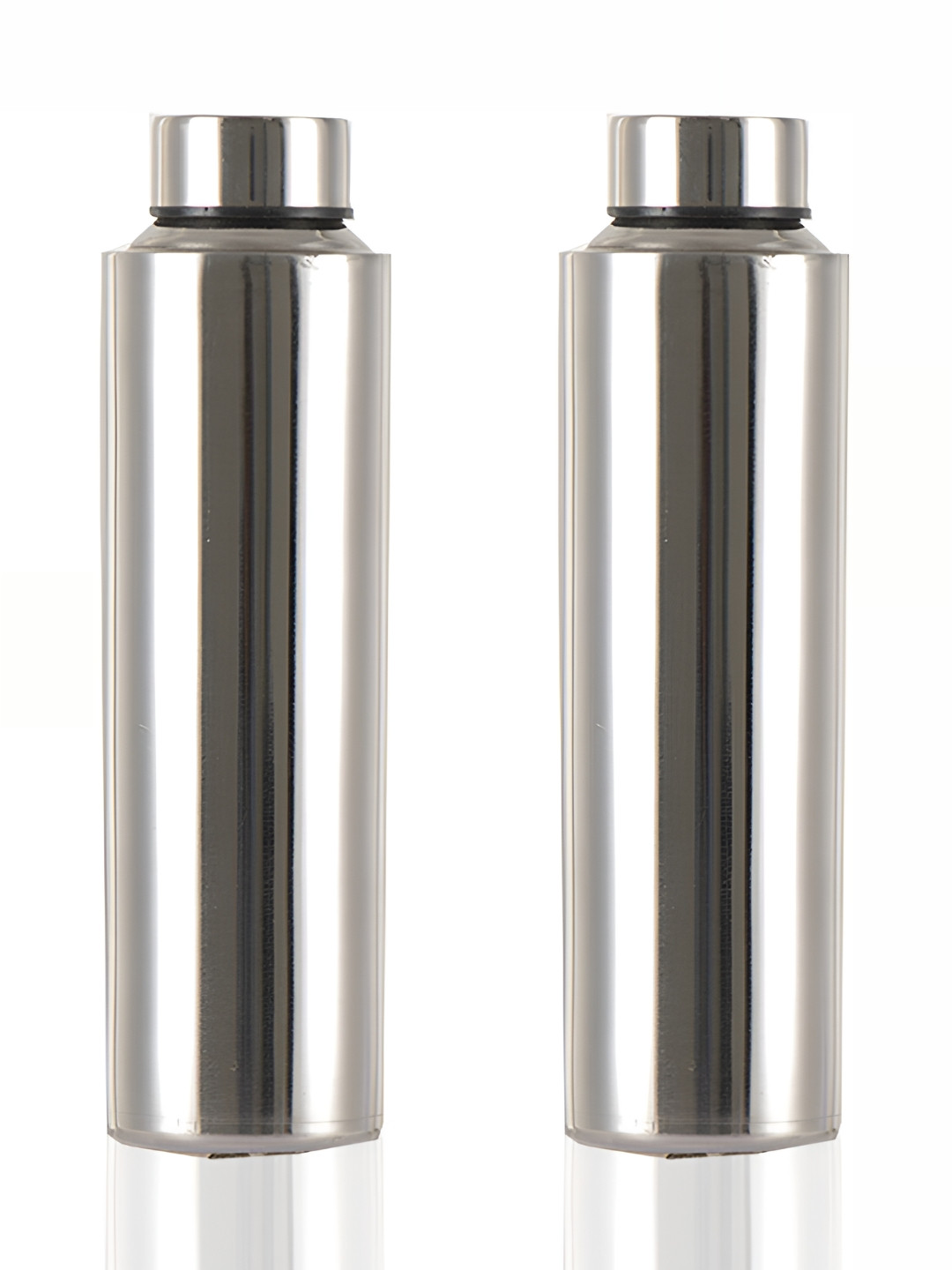 

STEEPLE Silver Toned 2 Pieces Stainless Steel Water Bottles 1 L Each