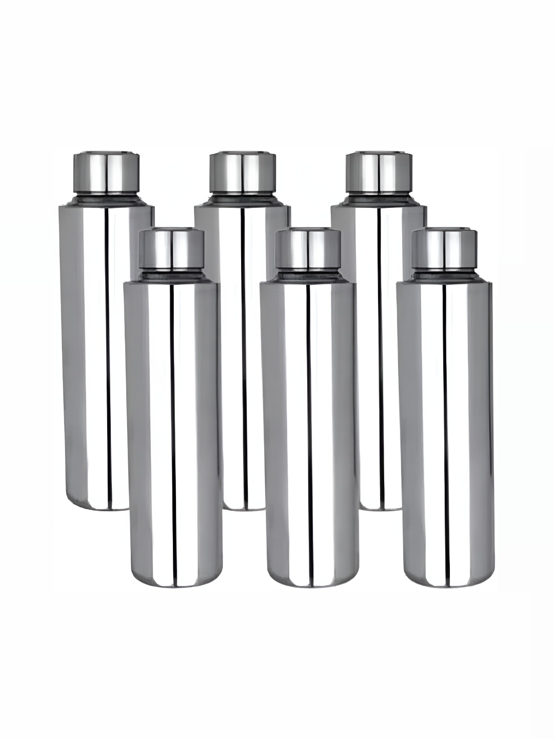 

STEEPLE Silver Toned 6 Pieces Stainless Steel Water Bottles 1 L Each