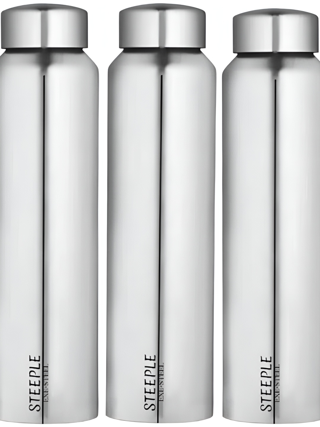 

STEEPLE Silver-Toned 3 Pieces Stainless Steel Solid Water Bottles 1L Each