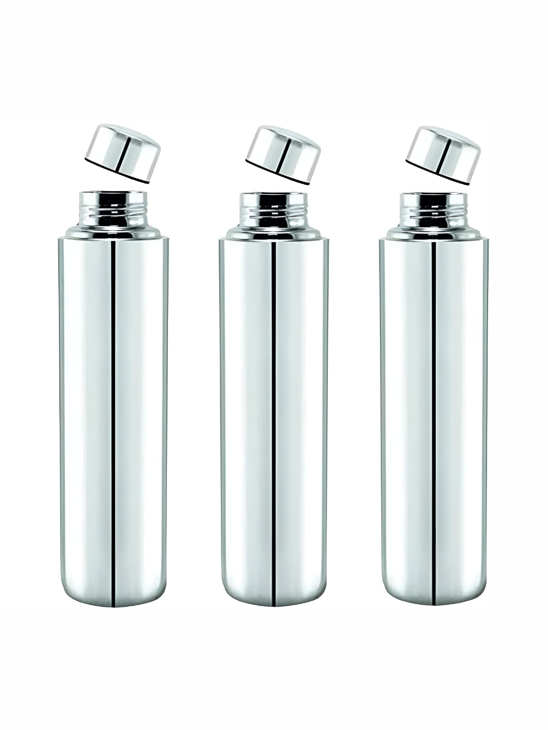 

STEEPLE Silver Toned 3 Pieces Stainless Steel Water Bottle 950 ml Each