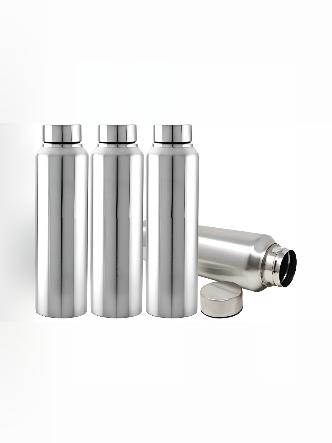 

STEEPLE Silver-Toned 4 Pieces Stainless Steel Solid Water Bottle