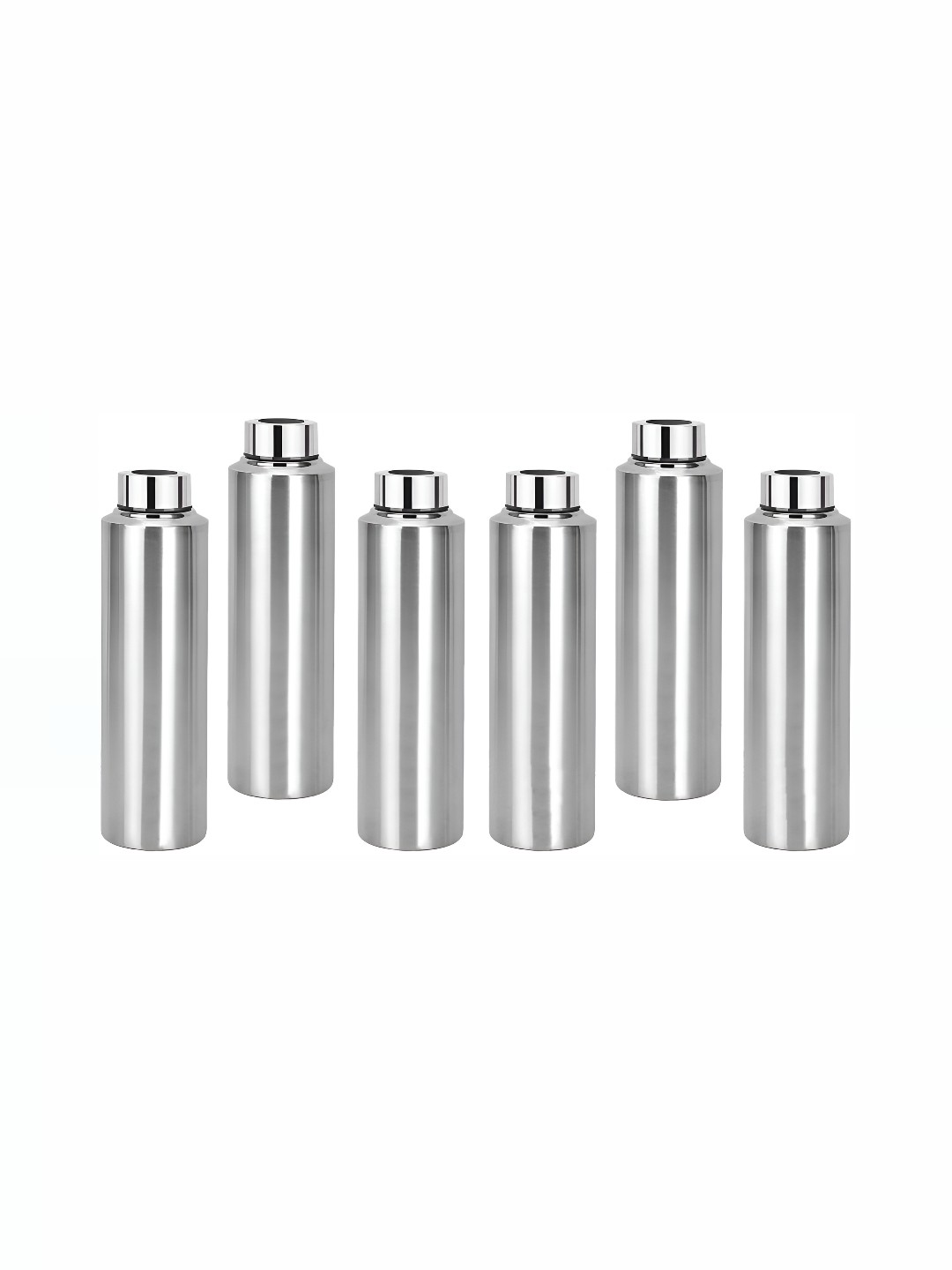 

STEEPLE Silver-Toned 6 Pieces Stainless Steel Solid Water Bottle