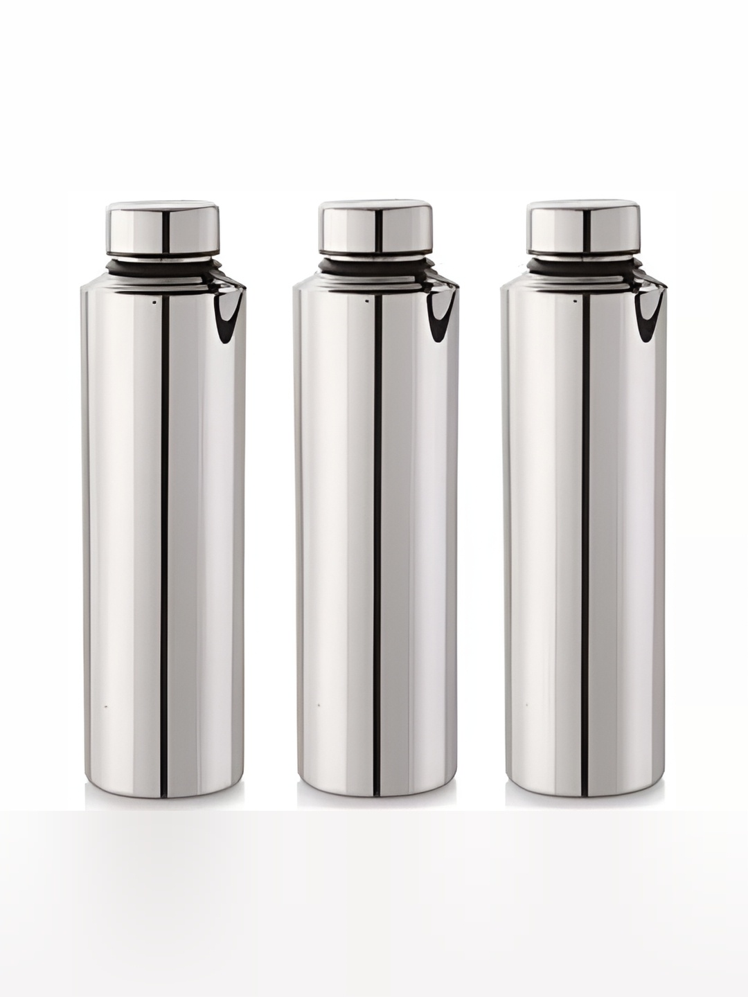 

STEEPLE Silver-Toned 3 Pieces Stainless Steel Solid Water Bottles 1L Each